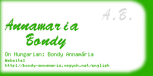 annamaria bondy business card